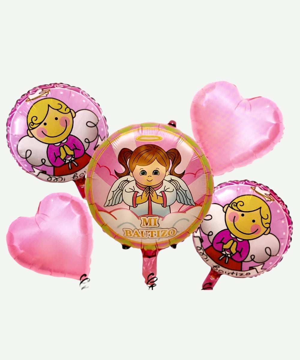 Bouquet de Globos Mi Bautizo - Set Decorativo de 5 piezas