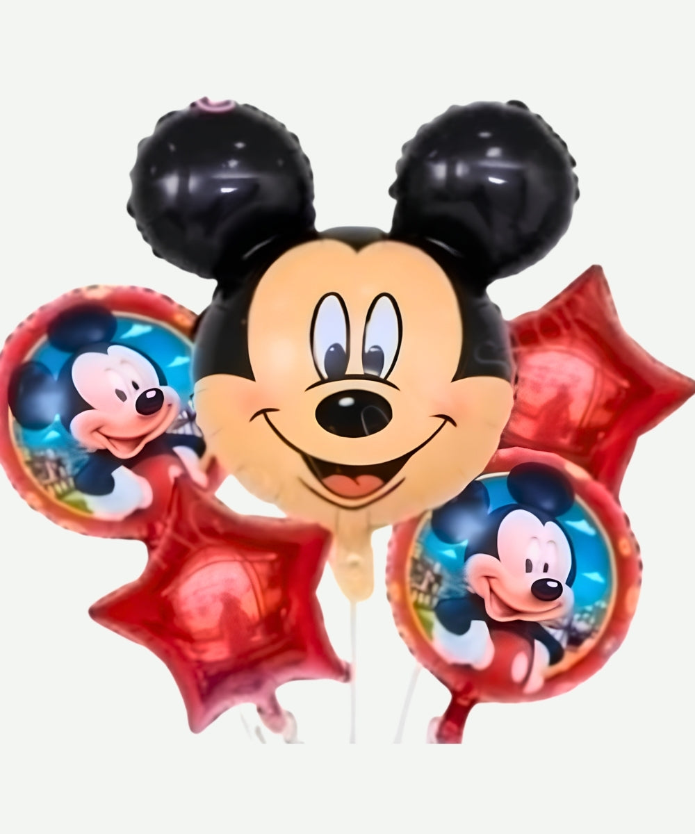 Bouquet de Globos Mickey Mouse - Set Decorativo de 5 piezas