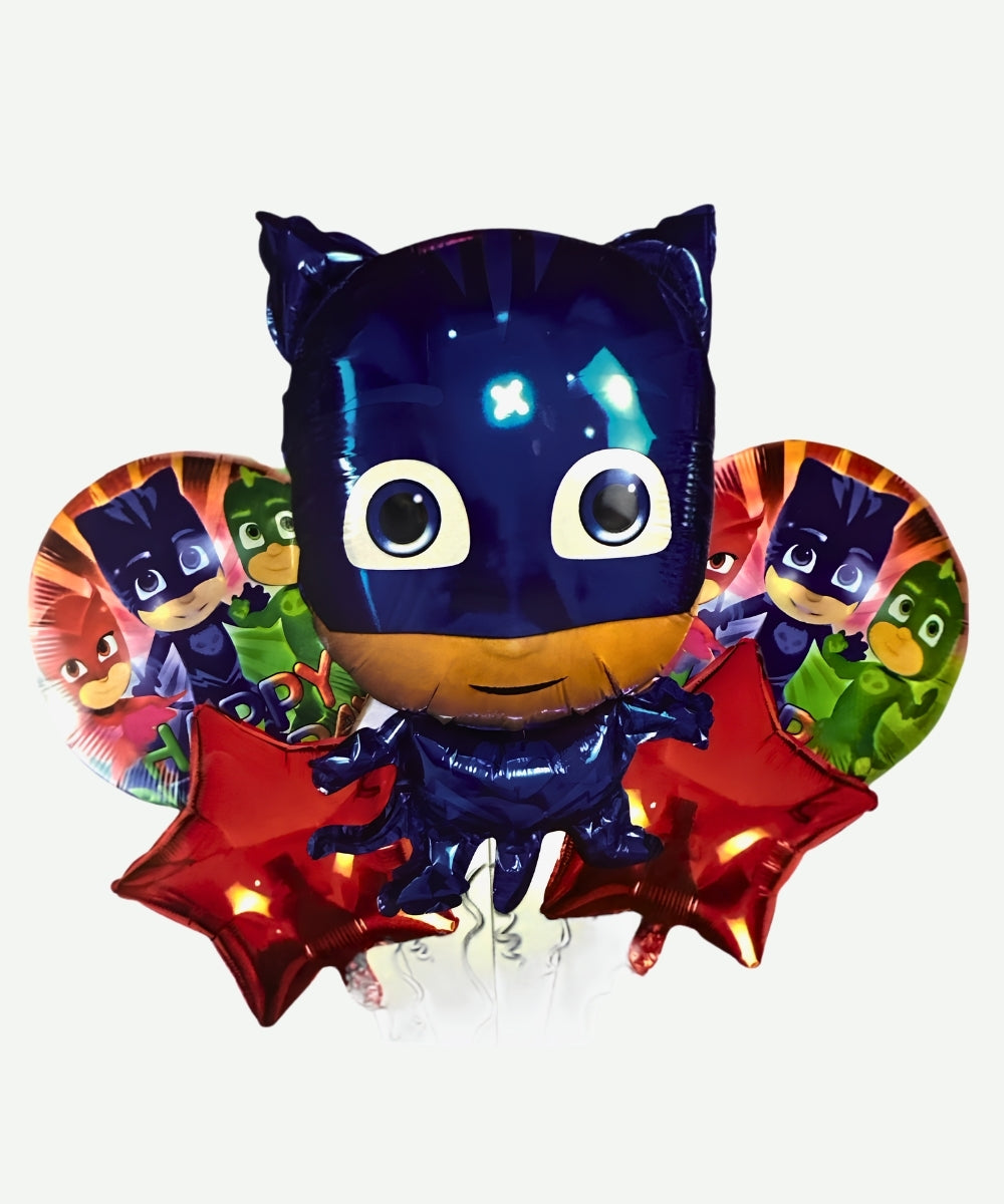 Bouquet de Globos PJ Mask Azul - Set Decorativo de 5 piezas