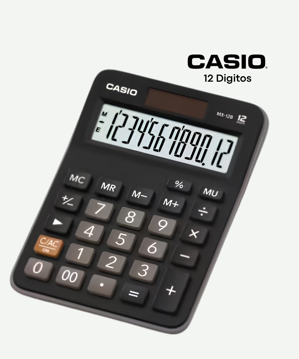Calculadora Casio MX12B-BK 12 Digitos Solar