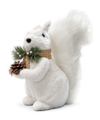 Ardilla Navideña Blanca con Piña 35 x 14 cm
