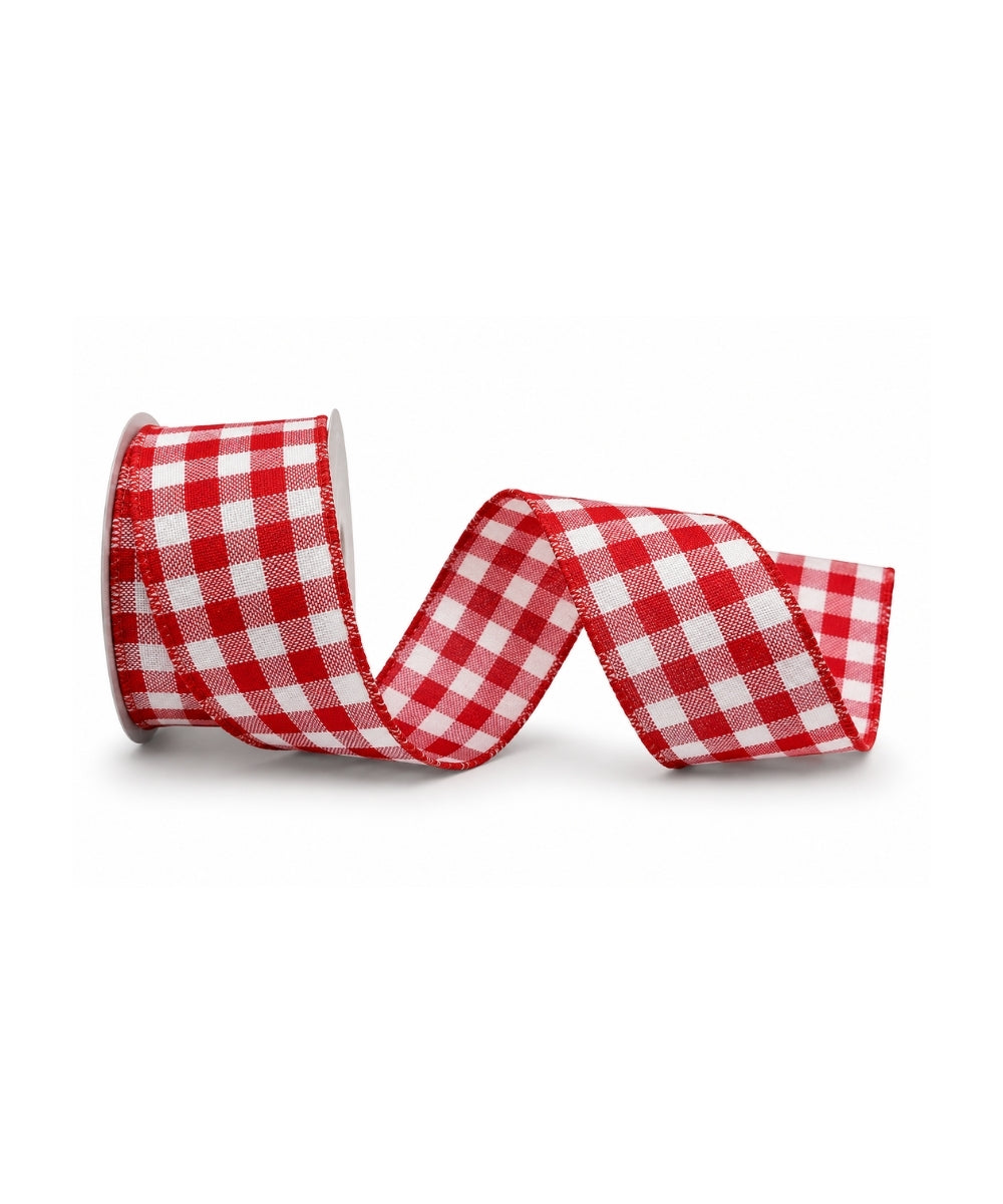 Cinta Cuadros Rojo y Blanco Estilo Envejecido 6.3 cm x 9.1 m Decorativa Navidad