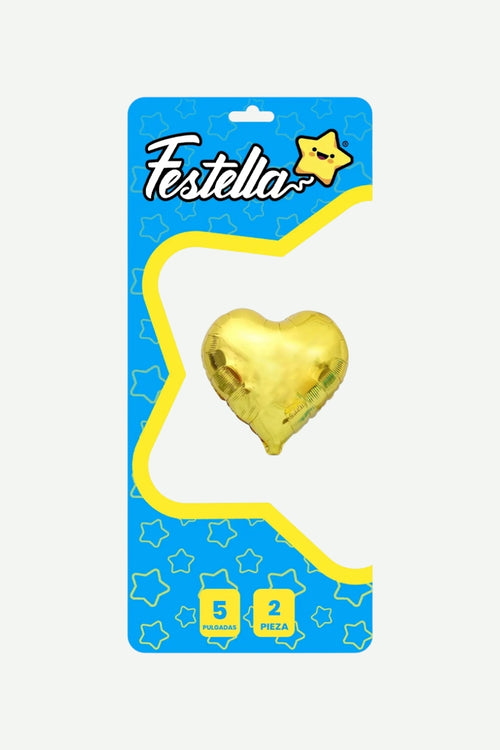 Globo Metalizado Corazon de 5" x2