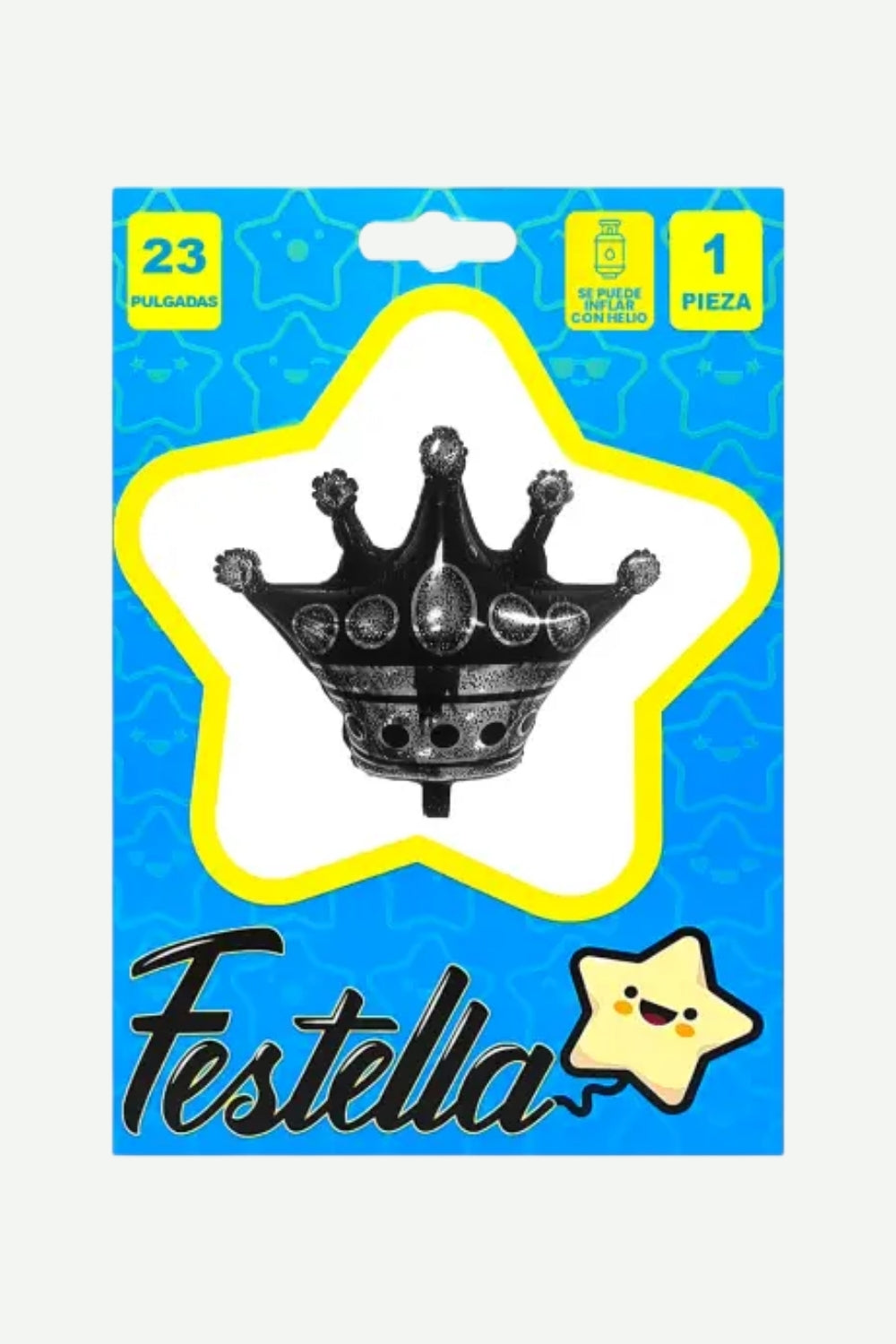 Globo Metalizado Corona Negra 23" x1