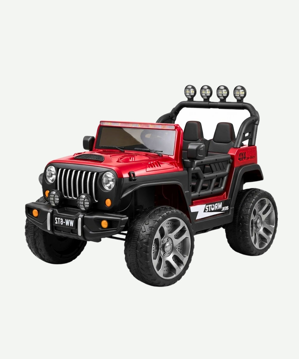 Campero Eléctrico Infantil Rojo Montable para Niños Con Control Remoto
