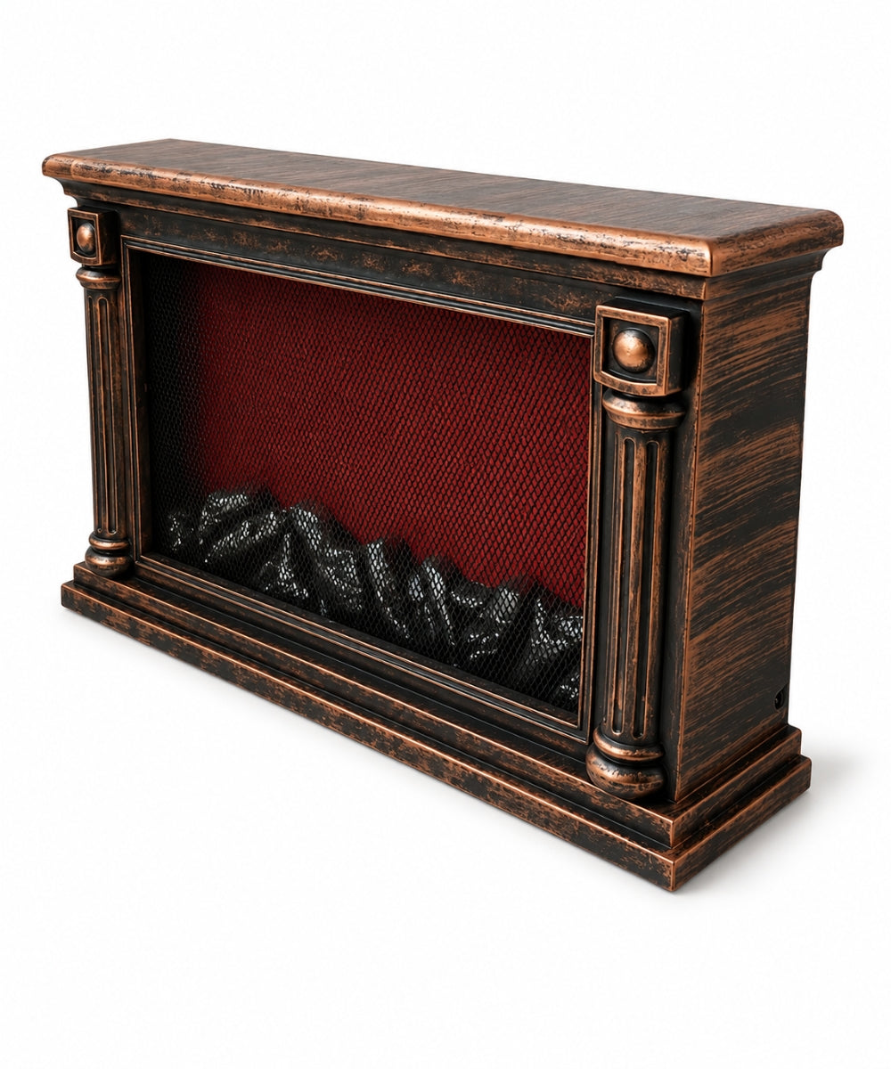 Chimenea Decorativa USB Negro y Cobre con Efecto de Fuego