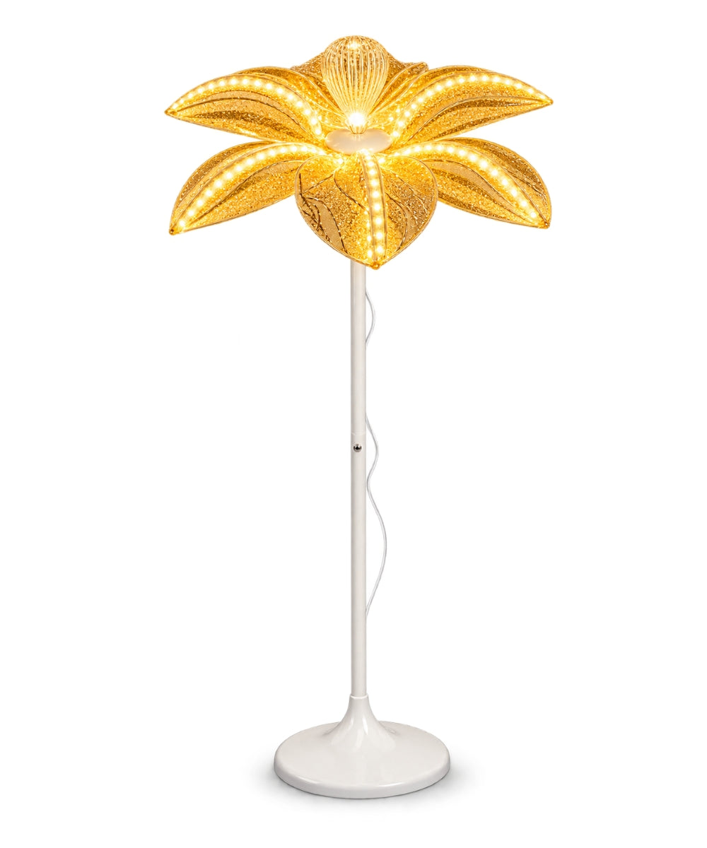 Lámpara de Pie Flor Dorada 75 cm Ajustable 140, 160 y 200 cm