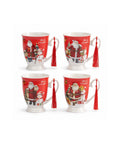 Mug Navideño Rojo y Blanco con Borla 11 cm – Unidad