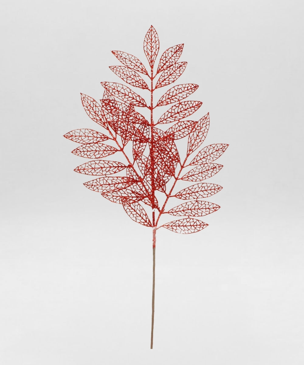 Espiga Hojitas Rotas Roja Decorativa para Navidad