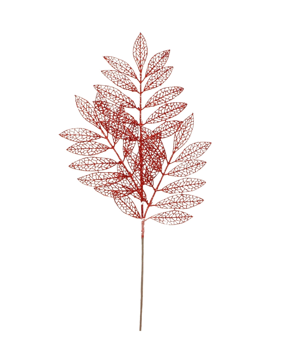 Espiga Hojitas Rotas Roja Decorativa para Navidad