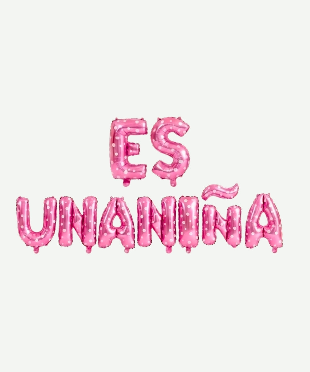 Letrero de Globos Es Una Niña - Set Decorativo de 8 piezas