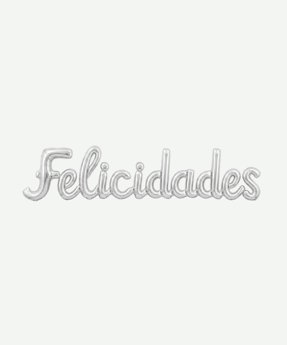 Globo Metalizado Felicidades Cursivo 30" x2