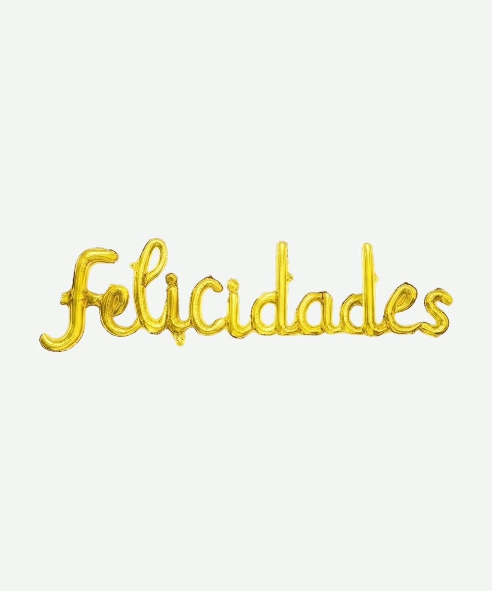 Globo Metalizado Felicidades Cursivo 30" x2