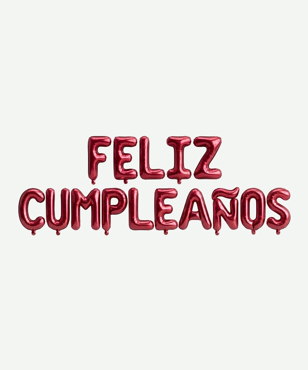 Letrero de Globos Feliz Cumpleaños Rojo