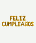 Letrero de Globos Feliz Cumpleaños Dorado