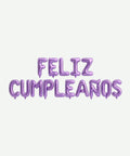 Letrero de Globos Feliz Cumpleaños Purpura