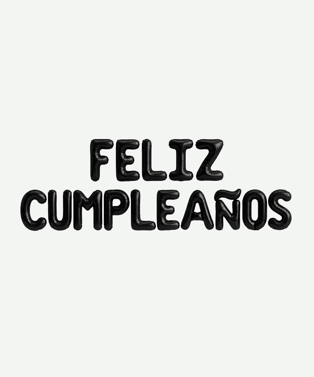 Letrero de Globos Feliz Cumpleaños Negro