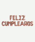 Letrero de Globos Feliz Cumpleaños Oro Rosa