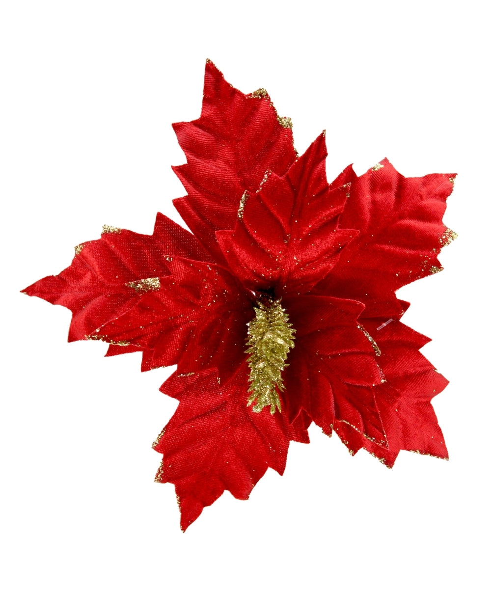 Flor Gamuza Escarchada 25cm  Rojo