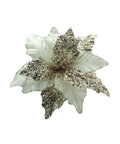 Flor Navideña Combinada Crema/Champaña 30 cm