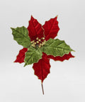Flor Navideña Rojo y Verde 25 cm
