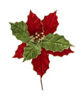 Flor Navideña Rojo y Verde 25 cm