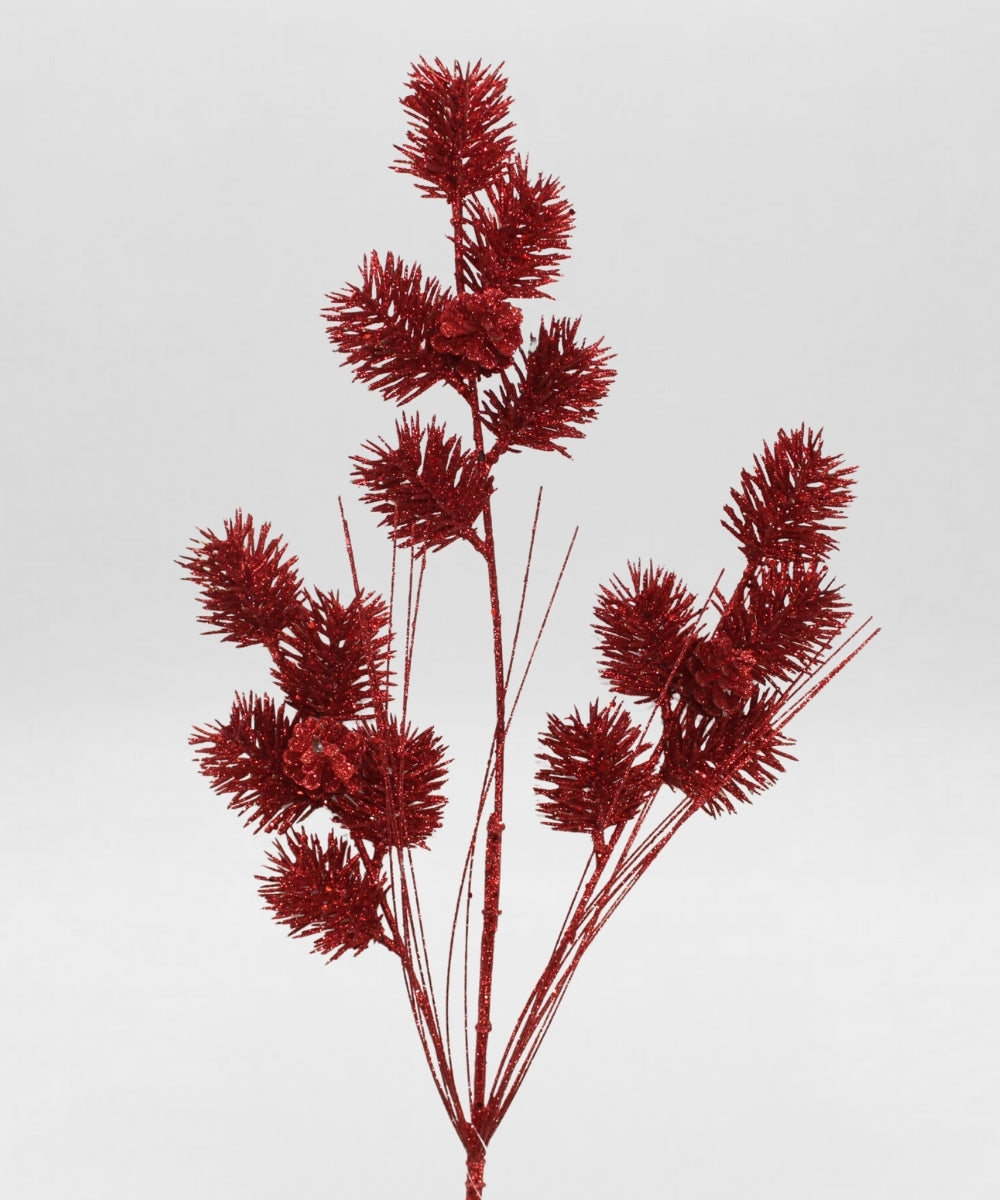 Follaje Decorativo Rojo 85 cm Ramas Artificiales para Navidad