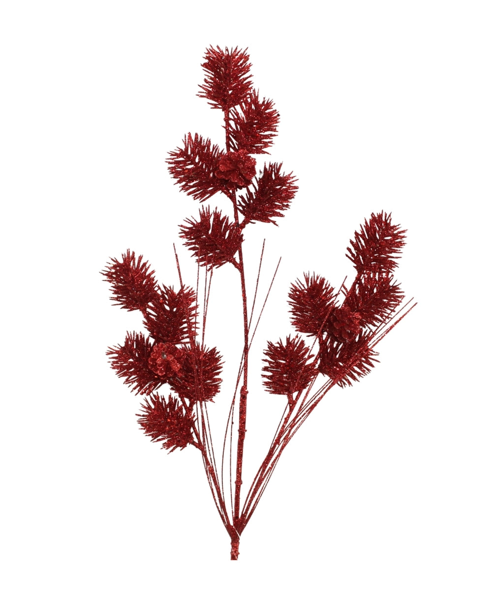 Follaje Decorativo Rojo 85 cm Ramas Artificiales para Navidad