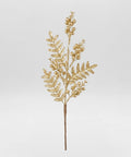 Follaje Hojas con Flores y Bolas Escarchado Dorado 62 cm