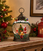 Farol Colgante Navideño USB Bronce, Verde y Rojo 17x8x25 cm fondo
