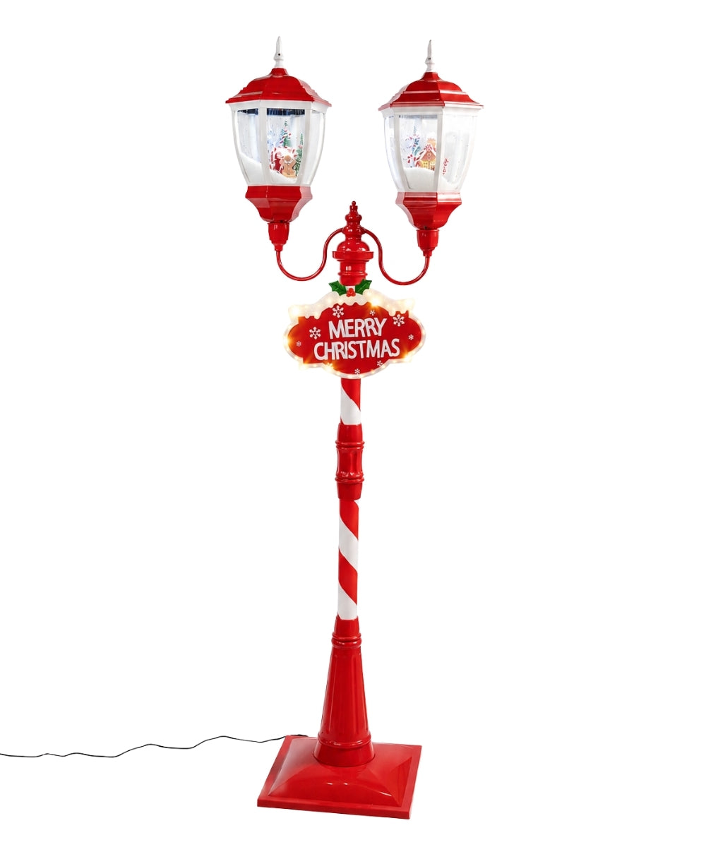 Farol Navideño Doble Rojo y Blanco 190 cm con Luz