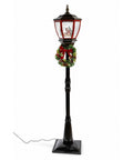 Farol Navideño Negro con Corona Roja y Verde 190 cm