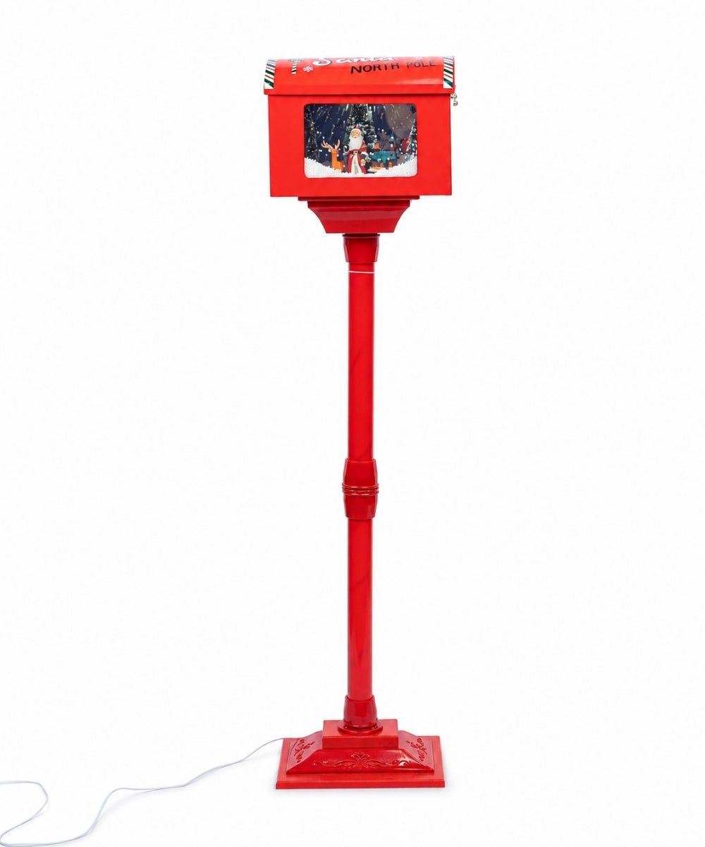 Farol de Nieve Navideño USB Rojo con Santa