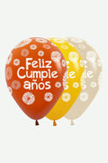 Globos Feliz Cumpleaños Citrus Naranja
