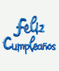 Globo Metalizado Feliz Cumpleaños Cursivo Azul