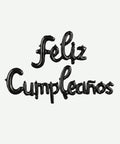 Globo Metalizado Feliz Cumpleaños Cursivo Negro