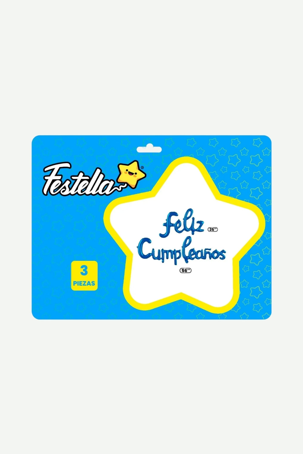 Globo Metalizado Feliz Cumpleaños Cursivo Azul