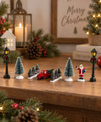 Figuras Navideñas Decorativas 9 cm – Santa, Camioneta y Faroles