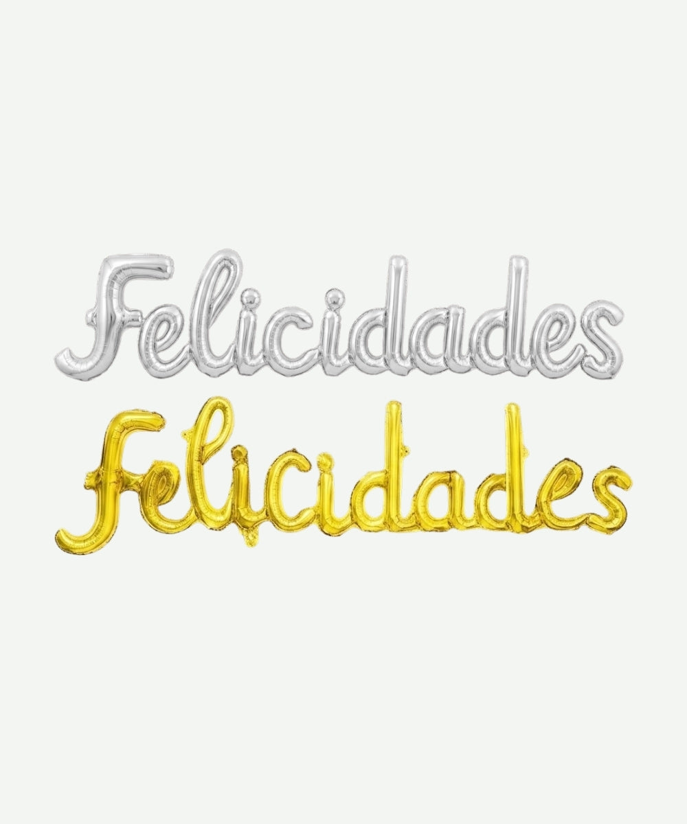 Globo Metalizado Felicidades Cursivo 30" x2