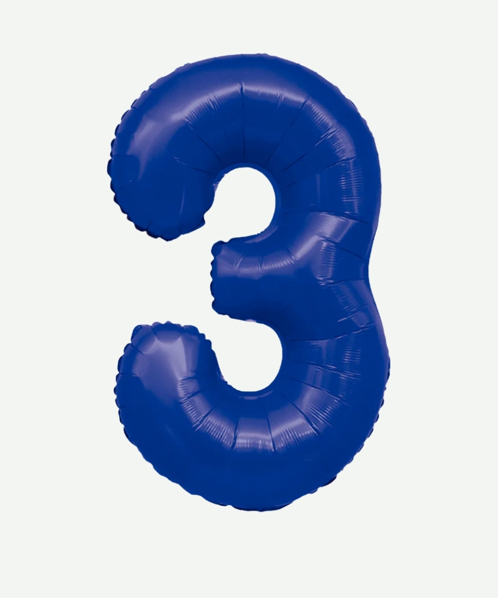 Globo Metalizado Numero Azul Mate