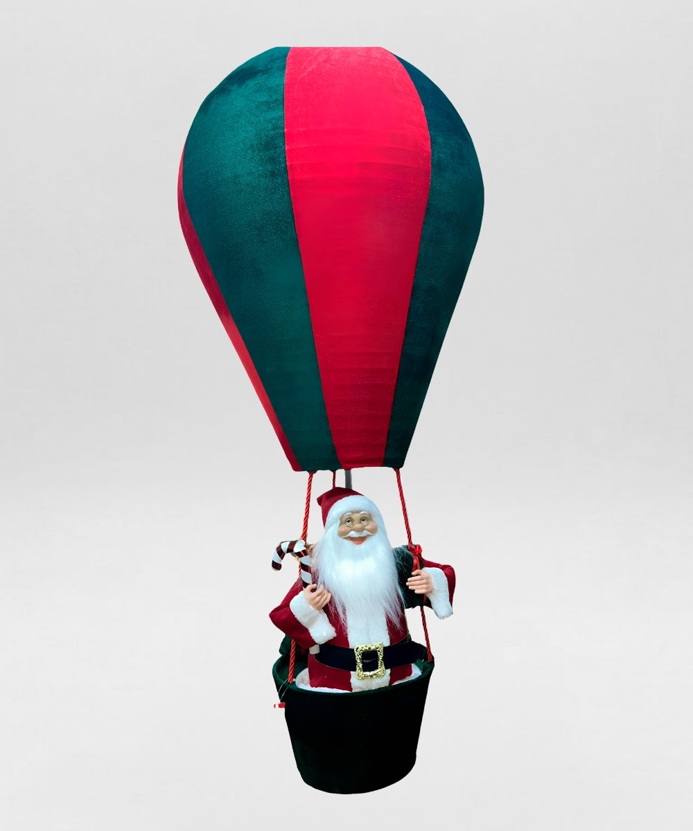 Globo Papá Noel Plegable Rojo y Verde 80 cm Decoración Navideña Inflable