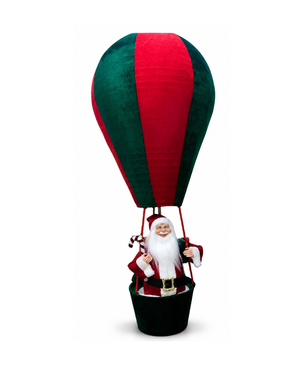 Globo Papá Noel Plegable Rojo y Verde 80 cm Decoración Navideña Inflable