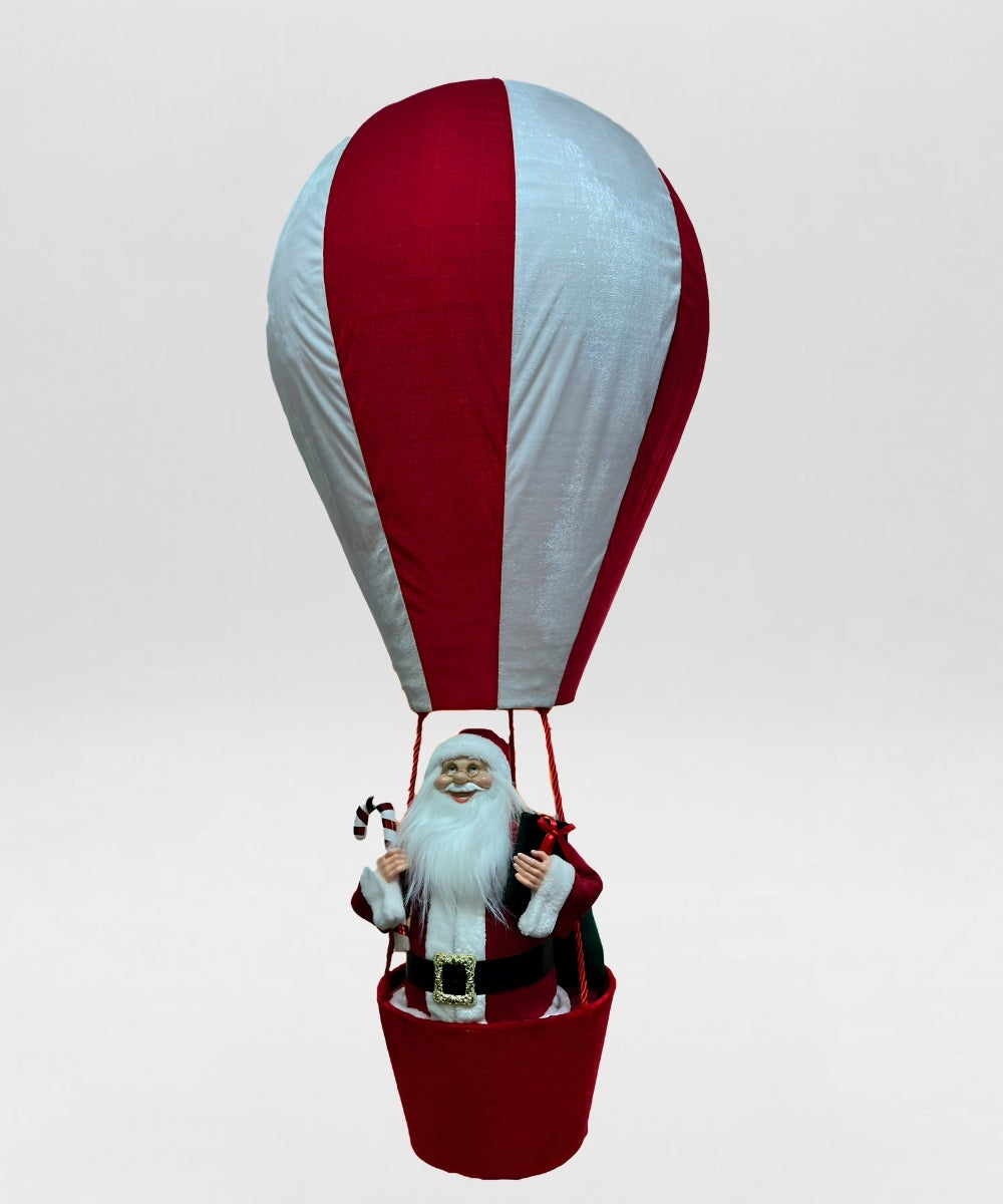 Globo Papá Noel Plegable Rojo y Blanco 150 cm Decoración Navideña Inflable Grande