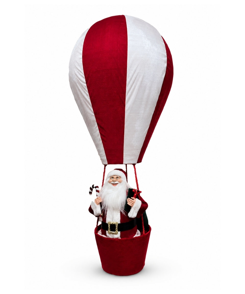 Globo Papá Noel Plegable Rojo y Blanco 150 cm Decoración Navideña Inflable Grande