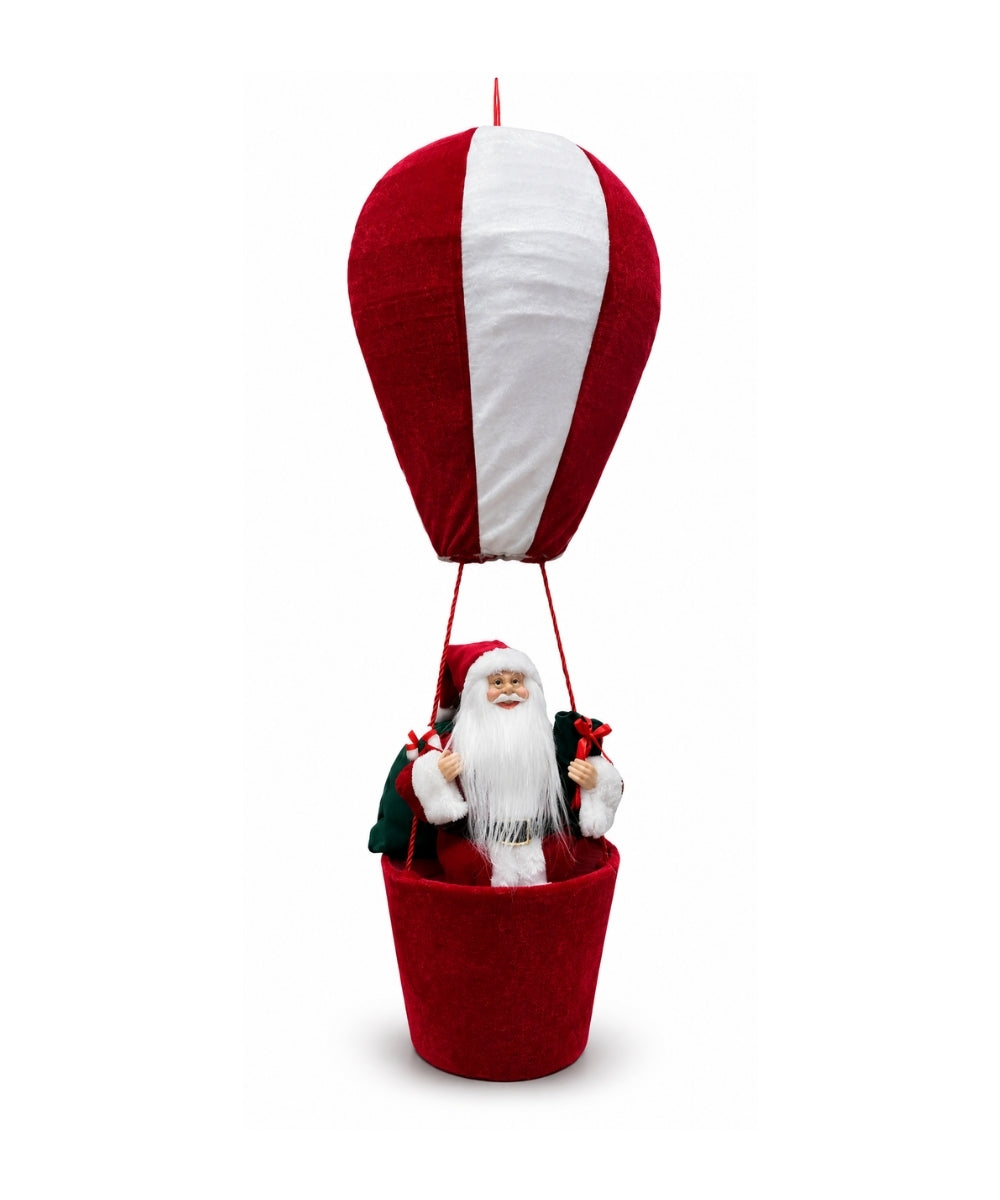 Globo Papá Noel Plegable Rojo y Blanco 80 cm Decoración Navideña Inflable