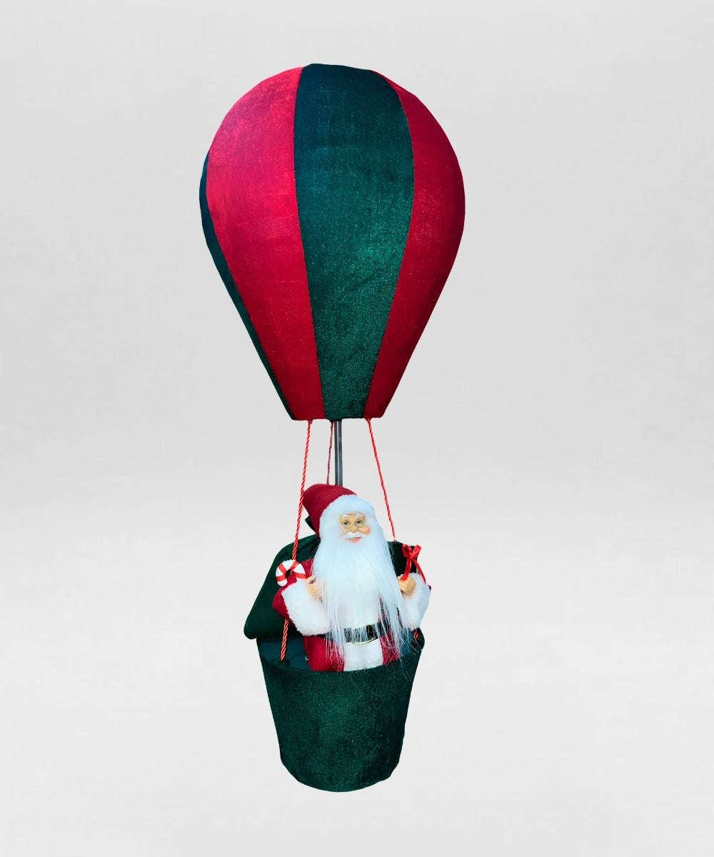 Globo Papá Noel Plegable Rojo y Verde 150 cm Decoración Navideña Inflable Grande
