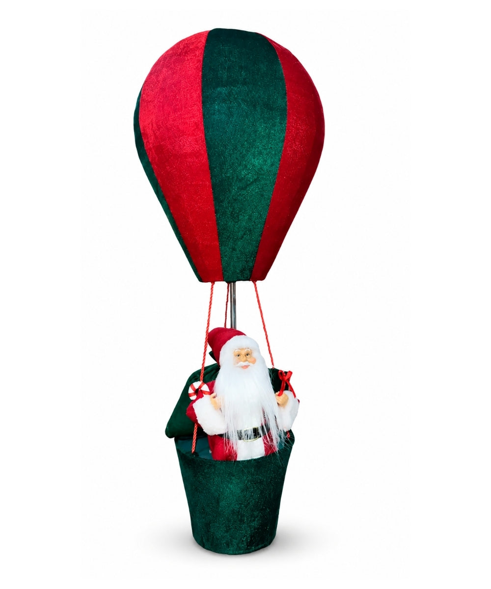 Globo Papá Noel Plegable Rojo y Verde 150 cm Decoración Navideña Inflable Grande