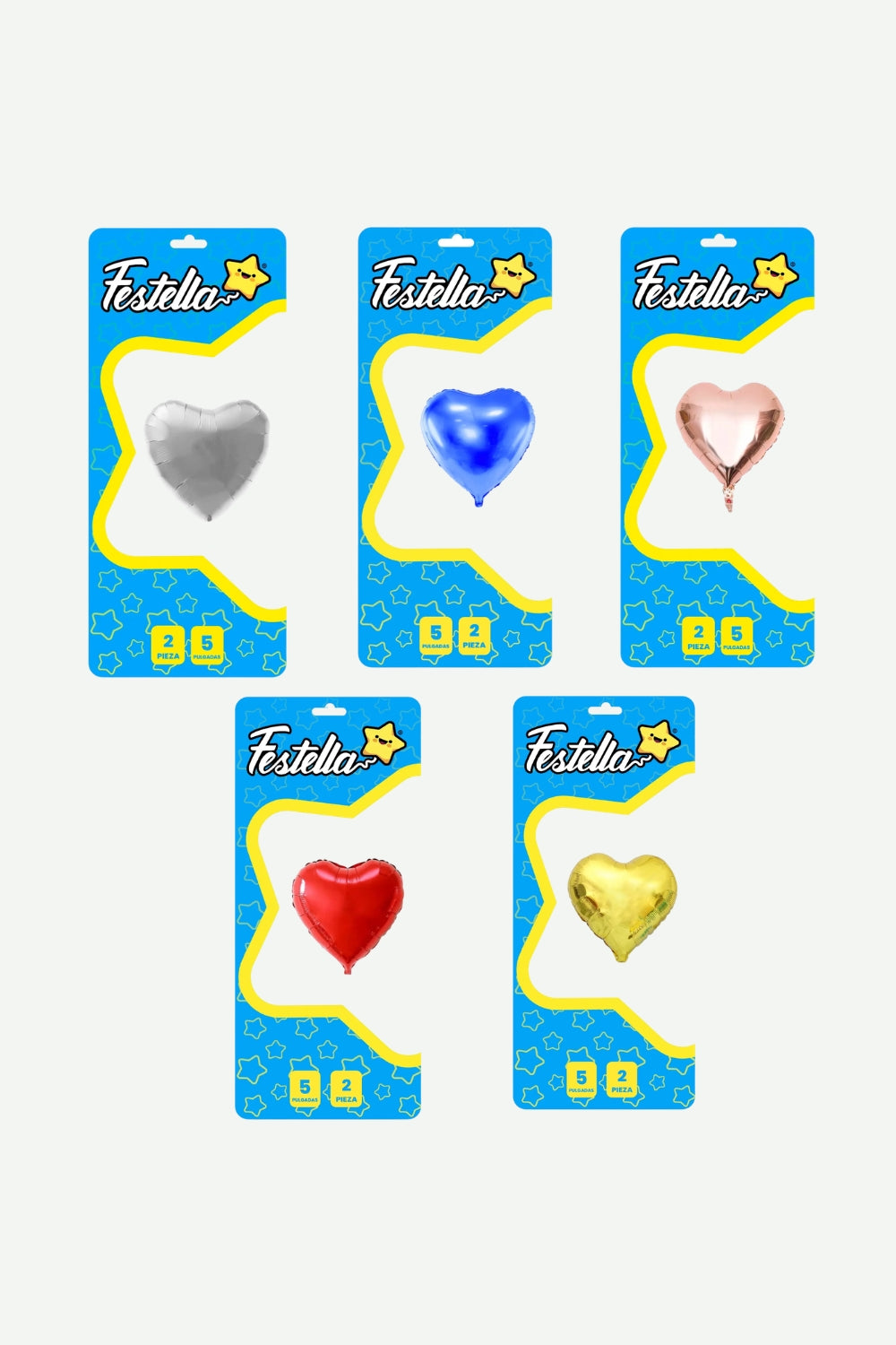 Globo Metalizado Corazon de 5" x2