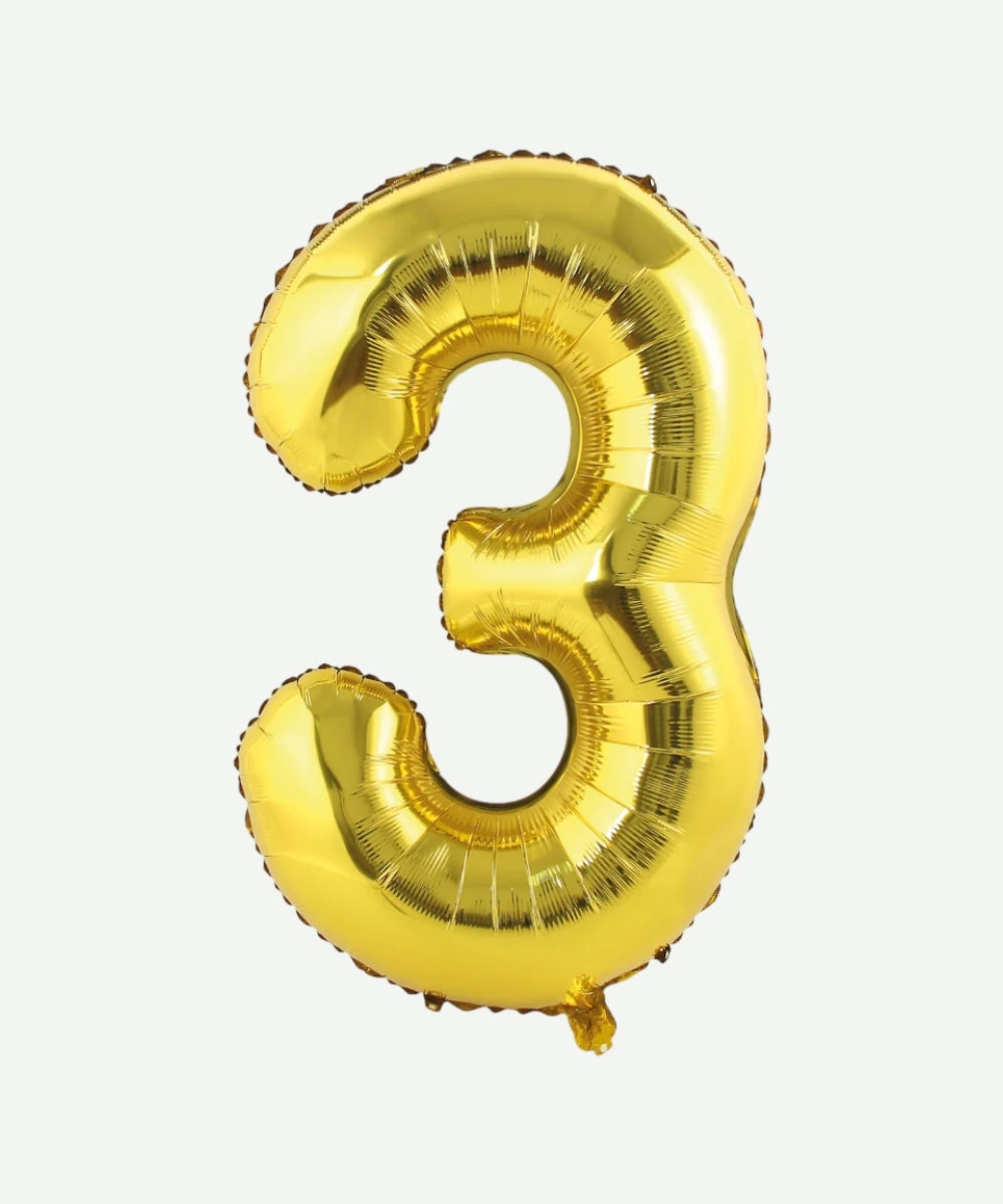 Globo Metalizado Numero Dorado