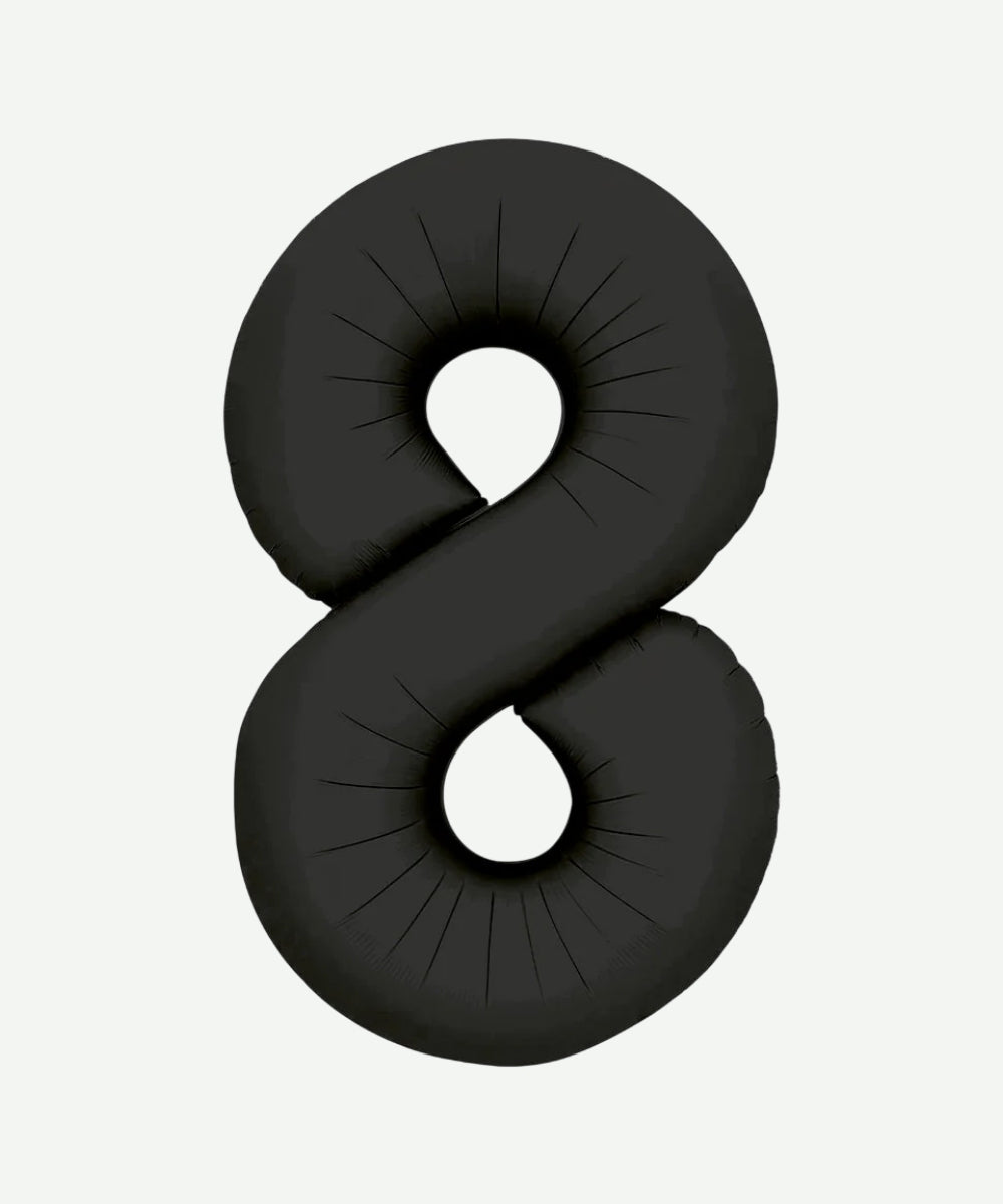 Globo Metalizado Numero Negro Mate